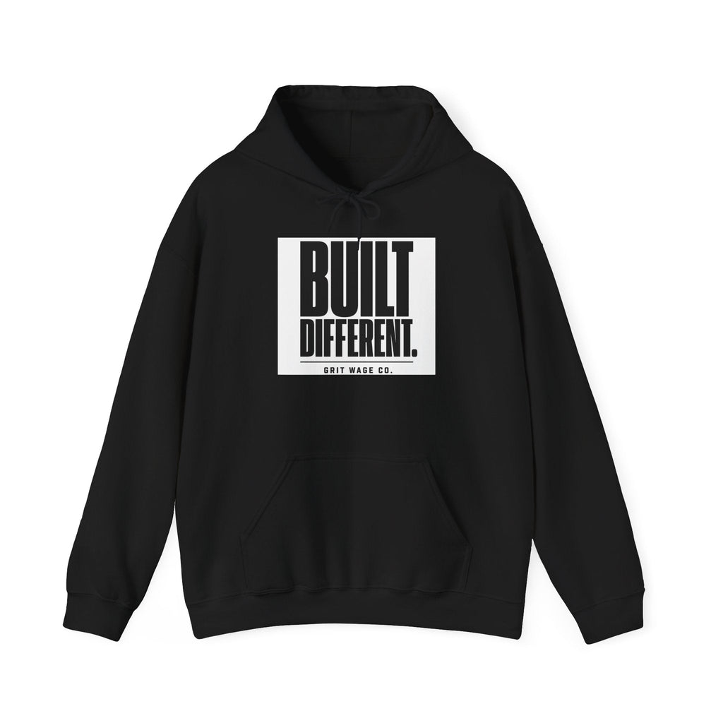 Built Different black hoodie front