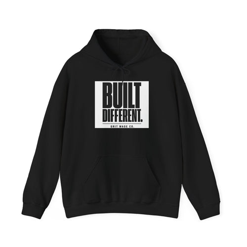 Built Different black hoodie front