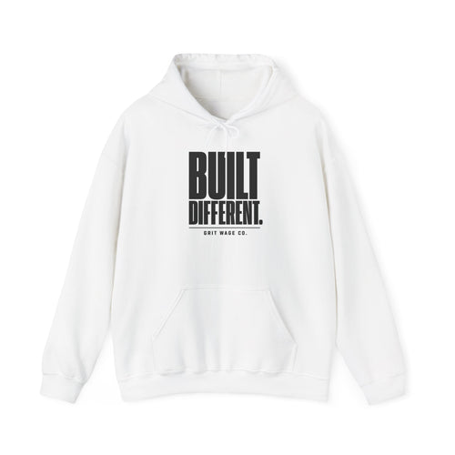 Built Different white hoodie front