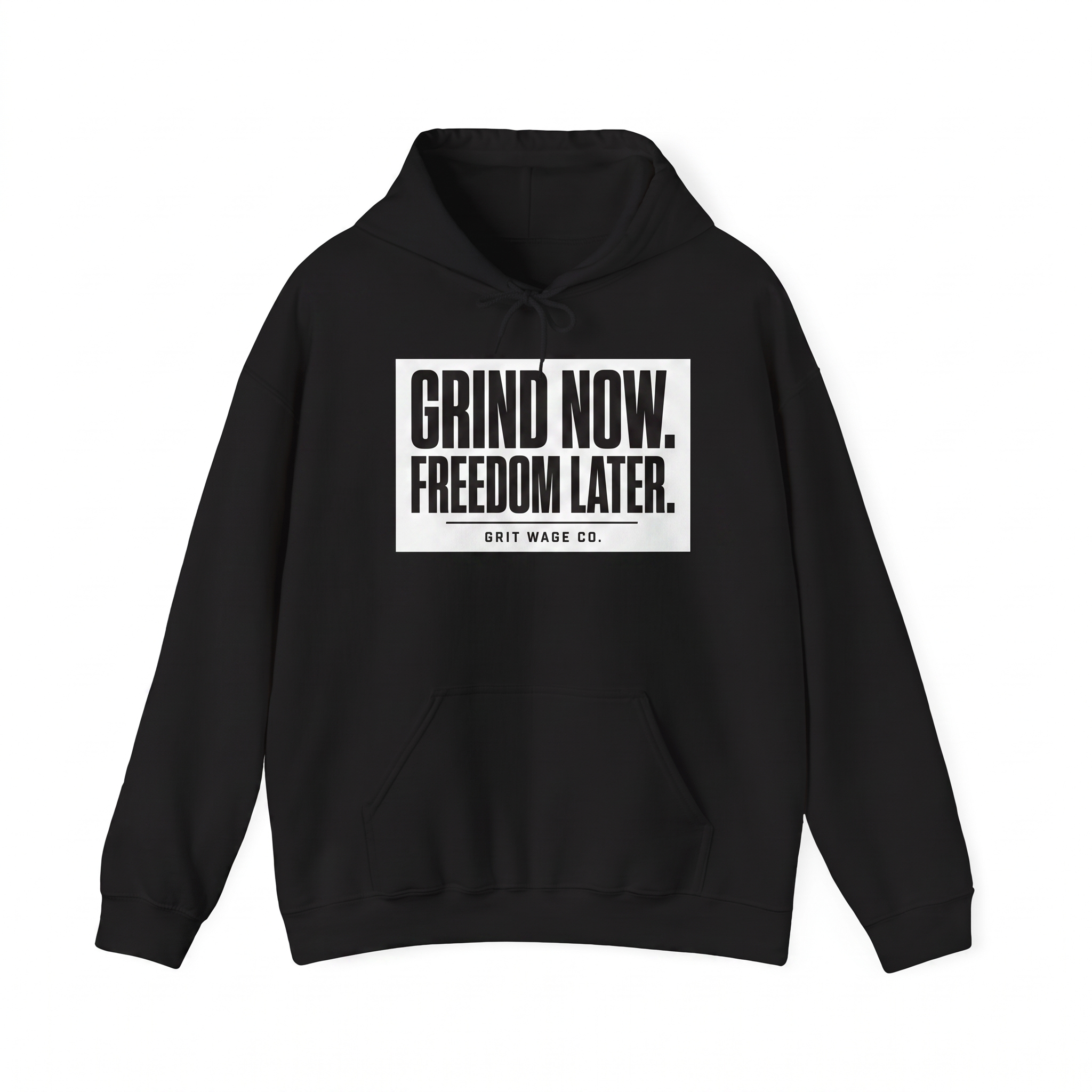 Grind Now black hoodie front