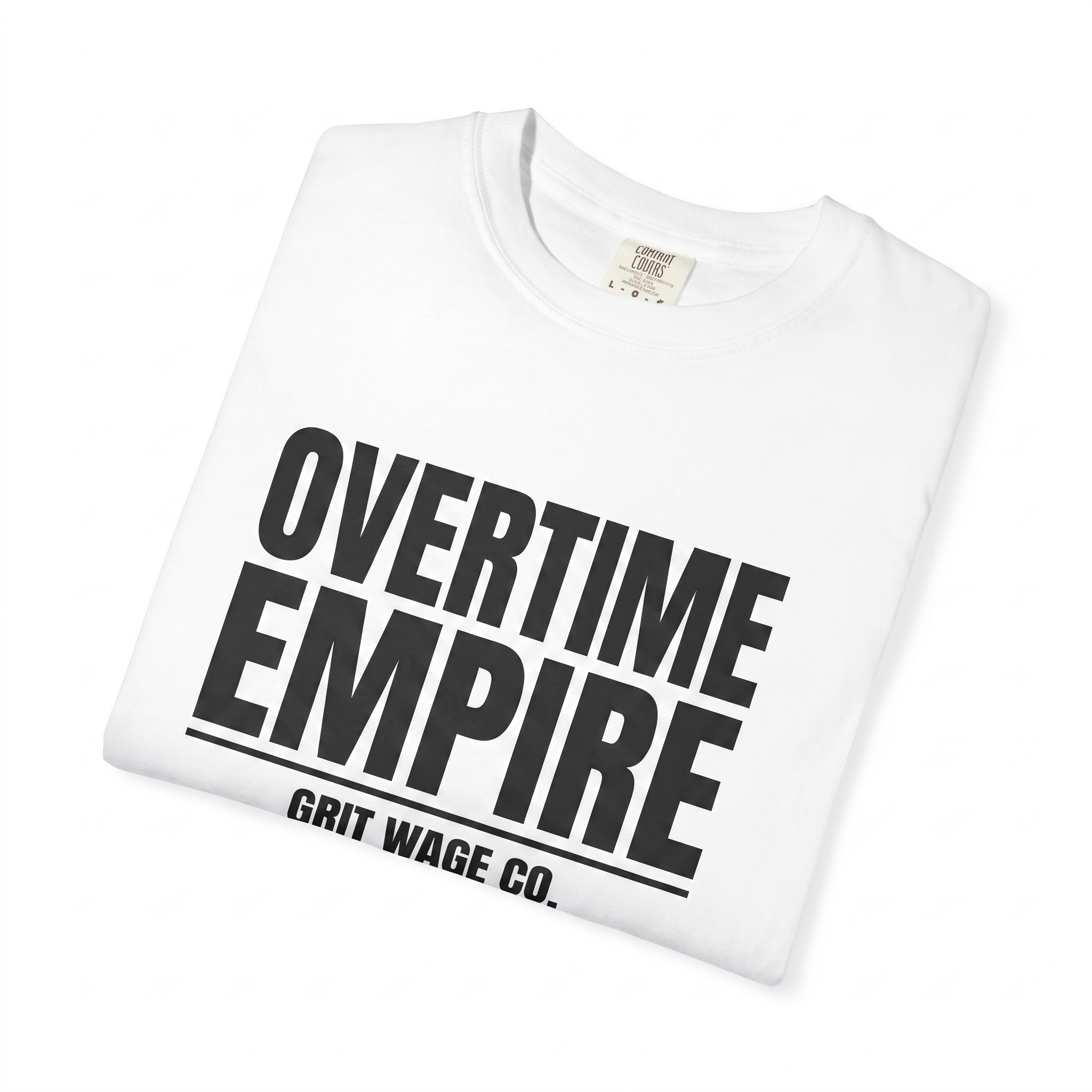 Overtime Empire white tee folded