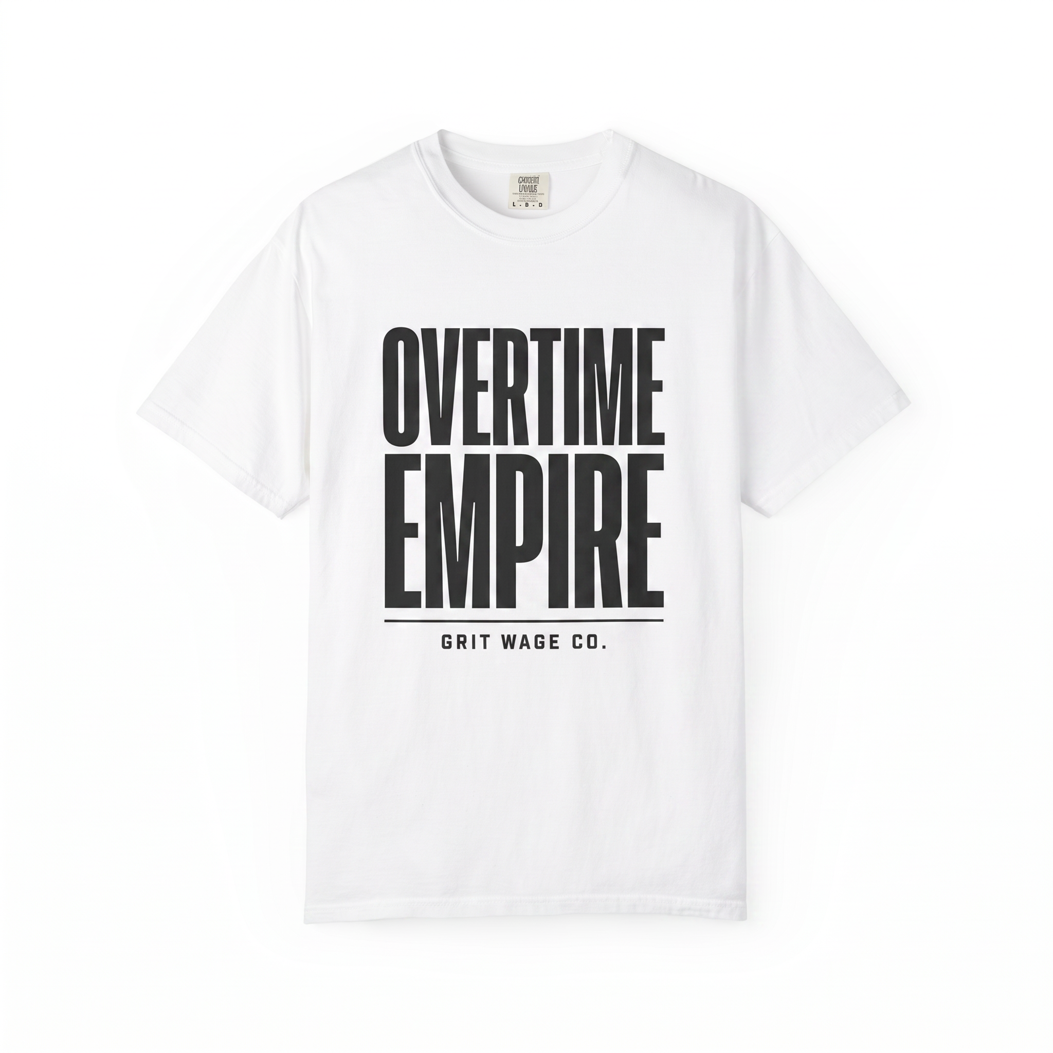 Overtime Empire white tee front